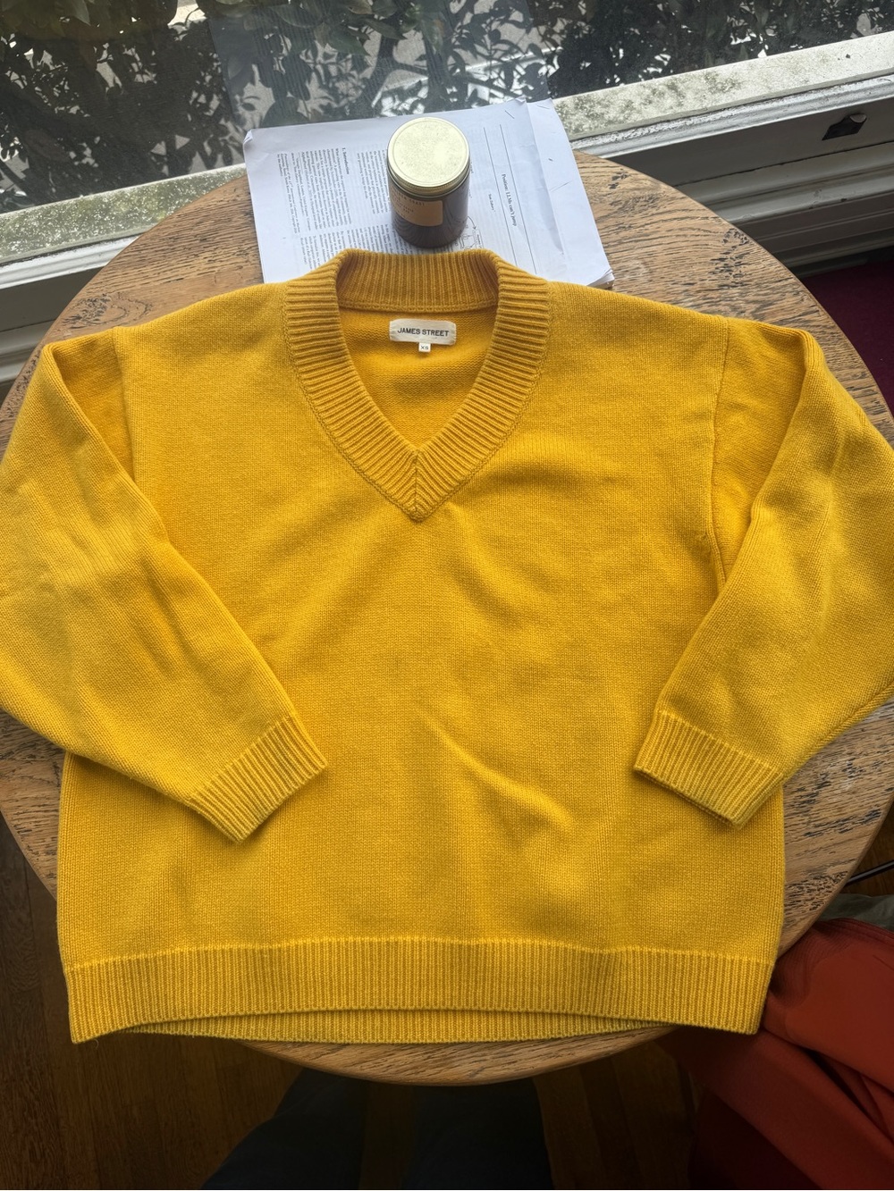 james street co sloane vee sweater yellow extra small